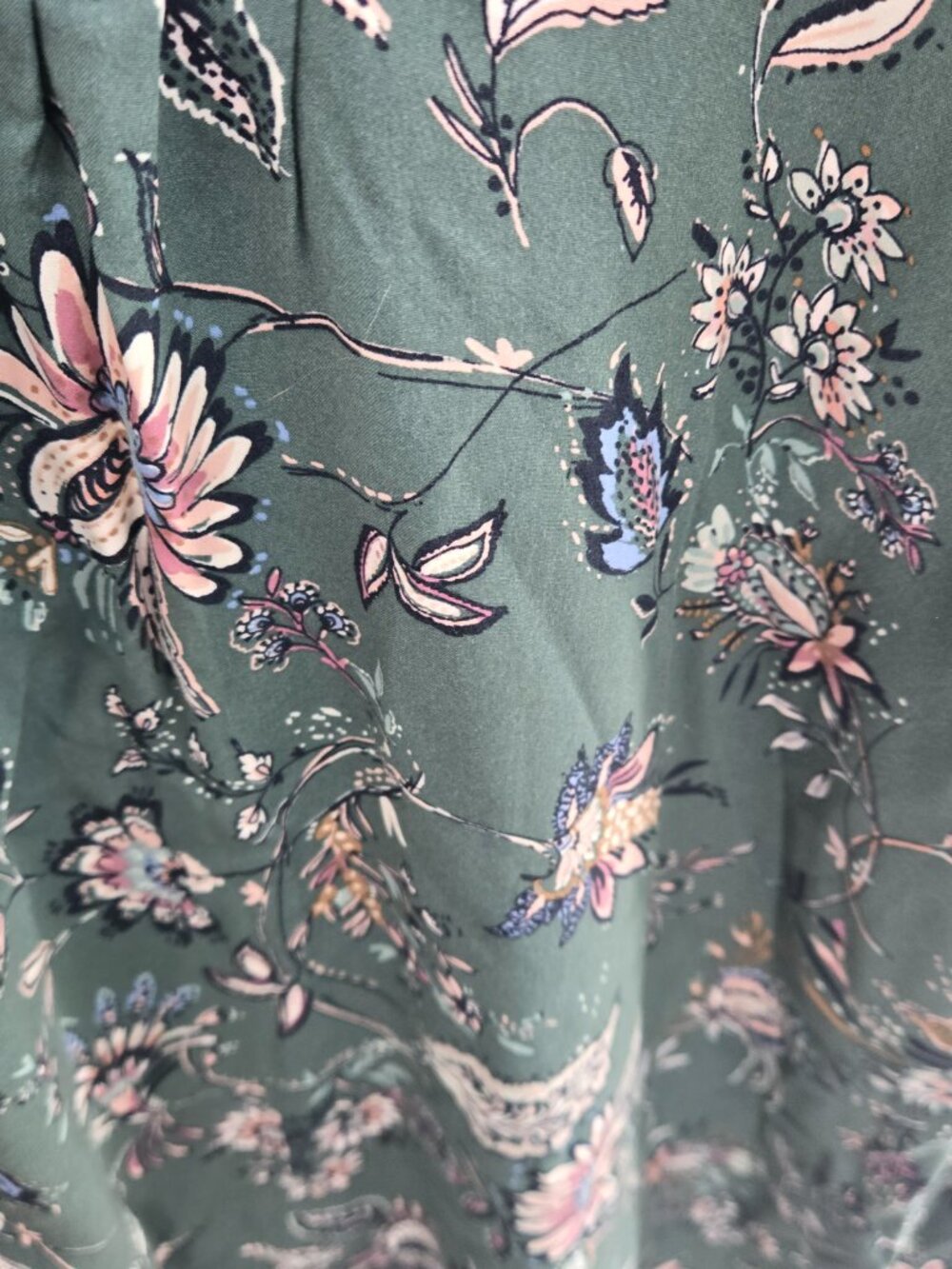 J. Jill Green Floral Pintuck Shirt Dress Rayon Size 3x - Picture 8 of 13